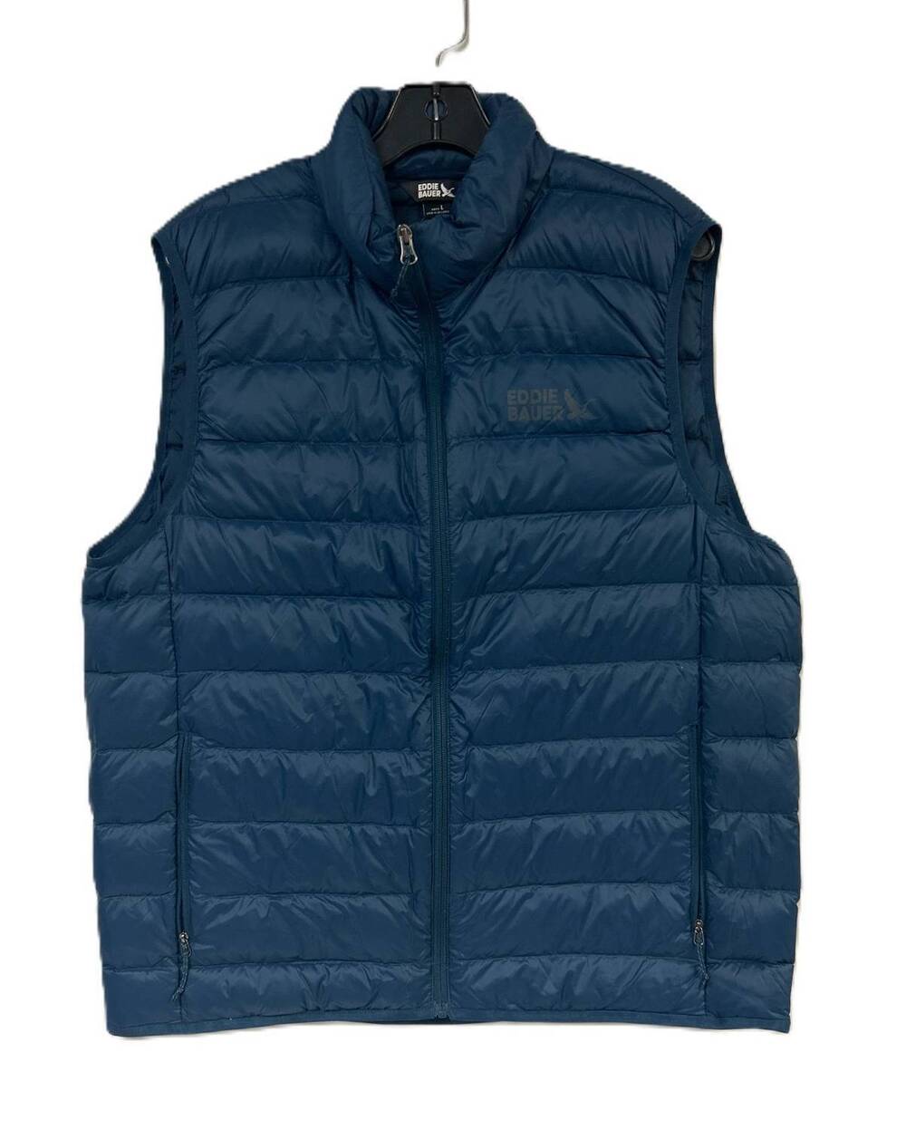 NEW EDDIE BAUER men's cirruslite down zip up puffer vest in dusty blue